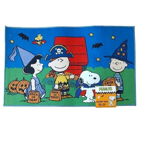 Peanuts Charlie Brown And Friends Fall Halloween Themed Accent Rug NWT - Picture 1 of 13